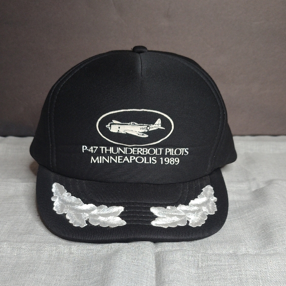Vintage Other - Vintage 1989 P-47 Thunderbolts Hat Cap Snap Back Pilots Reunion Minneapolis